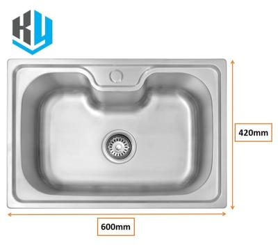 China Without Faucet KA6042 Hot Sale Outdoor Wash Basin Sinks Single Bowl Stainless Steel Kitchen Sink Durable Kitchen Equipment for sale