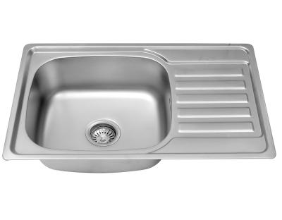 China Hot Selling KA6550 Durable Kitchen Equipment Single Bowl Stainless Steel Kitchen Sink Without Faucet for sale