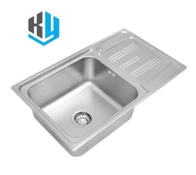 China KA7545 Best Price Single Bowl Stainless Steel Sink Square Above Counter / Undermount Sink for sale