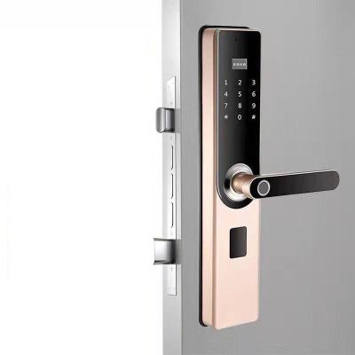 China 90 users price 2021 digital door touch finger lock code anti peep smart password cheap semi-automatic fingerprint lock for wooden door for sale