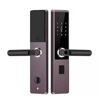 China 90 User Good Quality Factory Supply Professional Aluminum Alloy Security Smart Door Black Door Locks Semi-automatic For Home for sale