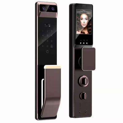 China 90 Users and Stylish Full Automatic Digital Face Recognition Capture Camera Door Lock Smart Door Lock Security Smart Password for sale