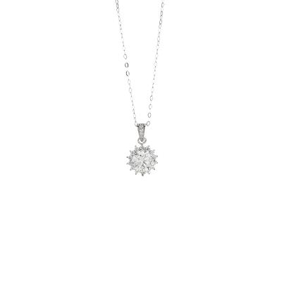 China Custom Morden Fashion Style Moissanite Pendant Necklace 925 Sterling Silver For Daily Wearing for sale