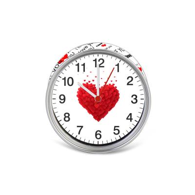 China Bear Tin Clock Barber Shop Factory Wholesale Can Clock Heart Love Giveaways for Valentine's Day for sale