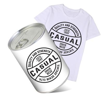 China Modern Custom Canned T Shirt Gift Keepsake Giveaways Packaging Aluminum Cans For Promotional Gift for sale