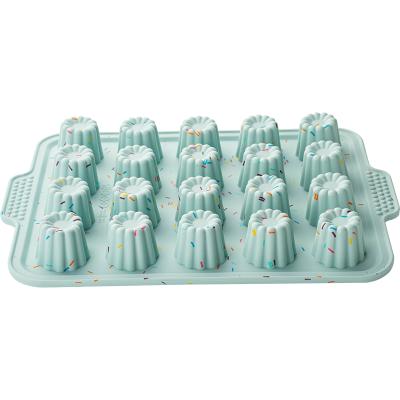 China Sustainable Non-Stick Silicone 20 Cavities Muffin Cupcake Mold Jelly Mold for sale