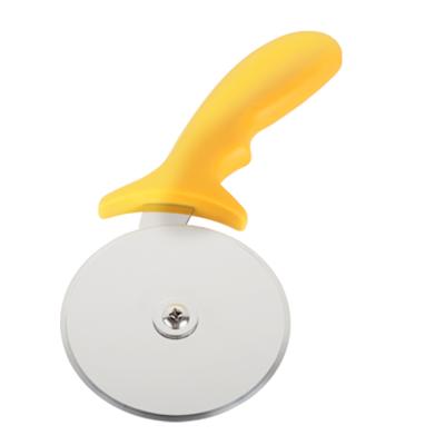 China Sustainable RTS Stainless Steel Pizza Cutter Wheel Pizza Knife With Yellow PP Handle for sale