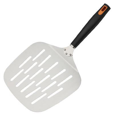 China 10 inch stainless steel perforated pizza peel pizza viable baking paddle with pp handle for sale