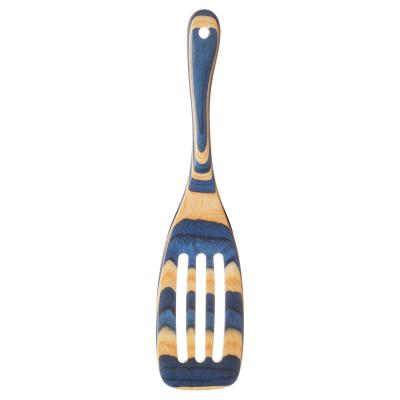 China New Arrival Non Stick Sustainable Wood Kitchen Utensil Wood Slotted Spatula for sale