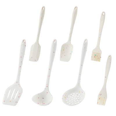 China Sustainable Stylish High Quality Silicone Kitchen Accessories Utensil Set 7pcs Cooking Set for sale