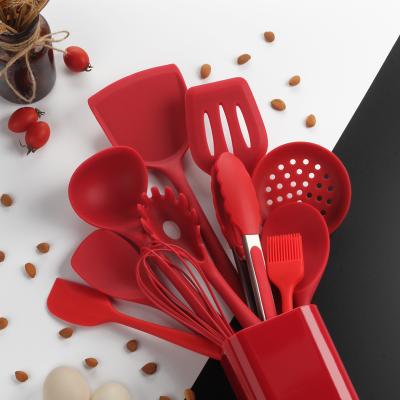 China Viable Hot Selling Amazon Silicone 12pcs Kitchen Cookware Instrument Set With Stand for sale