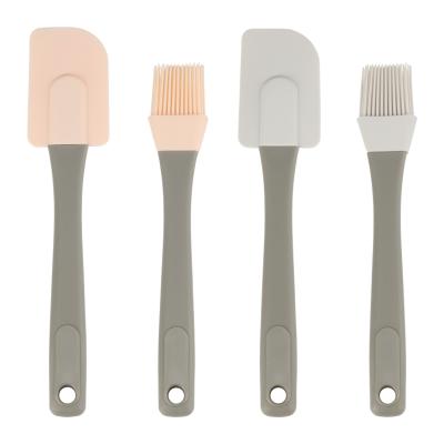 China Sustainable New Design Removable 2pcs Silicone Baking Spatula And Oil Brush for sale