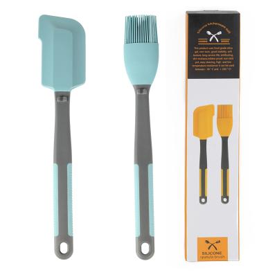 China Viable in sale high quality large size silicone spatula and baking brush with various color available for sale