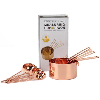 China Viable hot sale rose gold 8pcs measuring cup and measuring cup set for sale