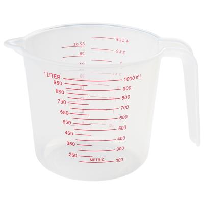 China 1000ML Food Grade Sustainable Cooking Tool PP Plastic Measuring Cup With Handle for sale