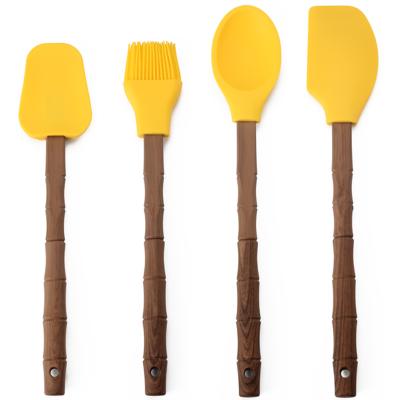 China Amazon RTS 4pcs Silicone Tools Spatula Brush Spoon Viable Hot Selling Cooking Set for sale