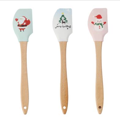 China Large Food Grade Non-Stick Sustainable Christmas Silicone Baking Pastry Spatula Sprinkling Spatula for sale