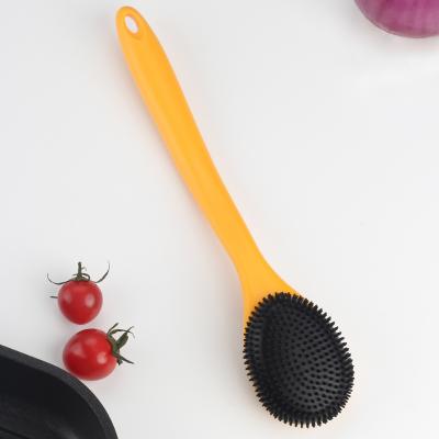 China Viable ready to ship easily silicone kitchen pot dish clean cleaning brush with pp handle for sale