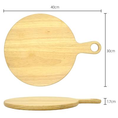 China Sustainable Wooden Round Shape 12 Inch Pizza Cutting Board Food Serving Board With Handle for sale