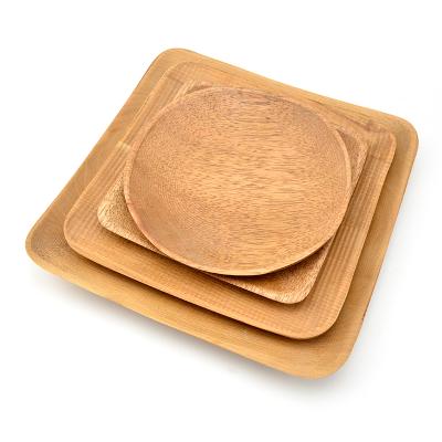 China Beech Wood Wedding Birthday Party Dessert Dish Sustainable Wooden Tray for sale