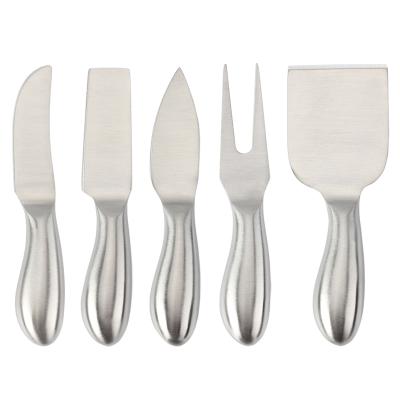 China Viable Factory Wholesale 5 Pieces Stainless Steel Cheese Knife Fork Spreader Set With Hollow Handle for sale