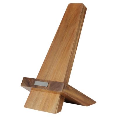 China Viable Acacia Knife Stand Wooden Knife Holder Rack With Strong Magnetic for sale