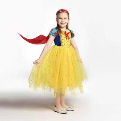 China Polyester Kids Girls Snow White Princess Costume Dress Dresses Up Cosplay Birthday Party Dance Party Dress for sale