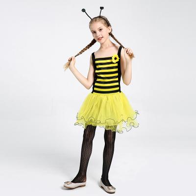 China Little Bee Polyester Toddler Bridesmaid Dress Summer Sleeveless Cotton Tutu Dresses For Girls 3-7 Years Old for sale