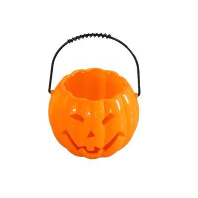 China Portable Festival Decoration Halloween Pumpkin Bucket For Kids Party Decoration With Handle for sale