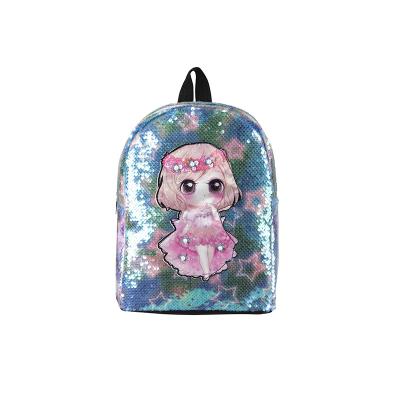 China Factory Wholesale Kids Raincoat Glitter Sequin Backpack Waterproof School Backpack Set Fashionable Girls Shine Schoolba for sale