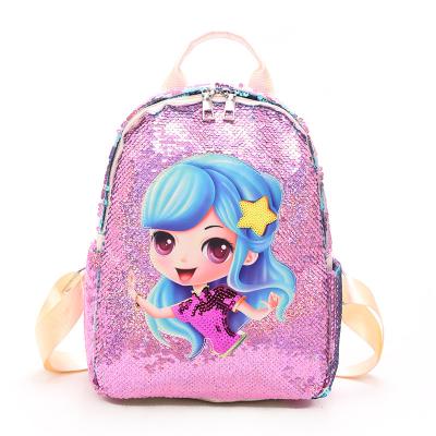 China Kids Cartoon Waterproof Sequins Backpack For Girl Children Travel Backpack Daypack Lightweight Shoulder Bags for sale