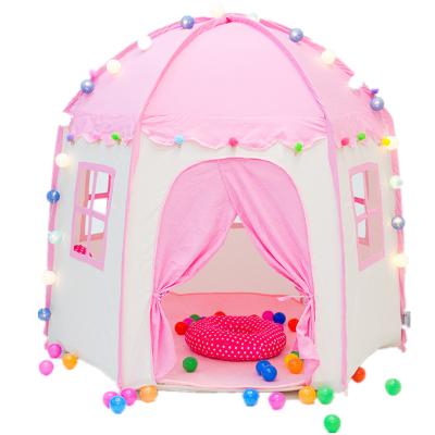 China Kids 3+ Play Indoor Tent Kids and Outdoor Play Princess Castle Tent With Fairy Star Lights String Portable Fun Theater House Toys for Girls for sale