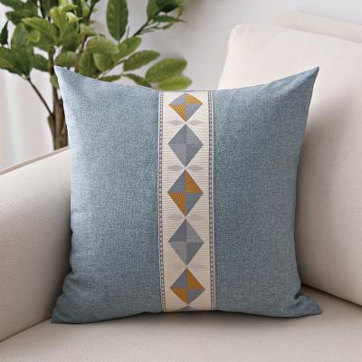 China HOSHOM Free Sample Folded Handmade Boho Cushion Cover Satin Pillow Case Tile Case Sofa for sale