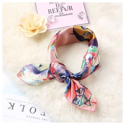 China Custom Digital Printed Scarf 100% Silk Polyester Custom Bandana Bag Women Bandana Bag HOSHOM No MOQ for sale