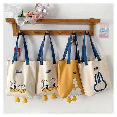 China Fashion/Vintage HOSHOM No MOQ Custom Tote Bag Cartoon Canvas Shopping Bag Canvas Bags With Custom Printed Logo for sale