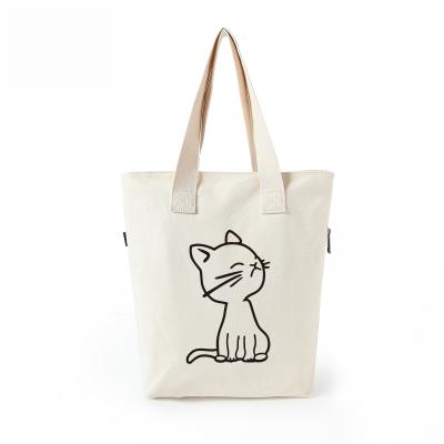 China HOSHOM Reusable Wholesale Cotton Tote Bag Custom Logo Printed Empty Canvas Bag for sale