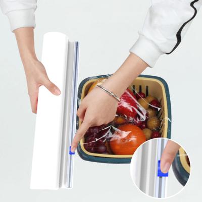 China Viable Innovators Push-On Type Cling Film Slide Box Blade Knife Saw Cutter Box Cling Plastic Film Film Cutter for sale