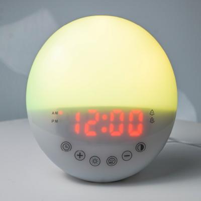 China New Radio Kids Sunrise Alarm Clock Sunlight Simulation Clock Usb Charge Chinese Wake Up Clock for sale