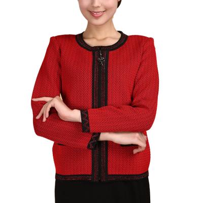 China Plussize/Retro Style Ladies Dry Clean Breathable/Comfortable/Soft/Knit Cardigan Jacket Loose Casual Solid Color Sweater Jacket For Fall for sale