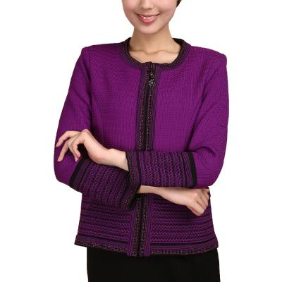 China Plussize/women fifties sleeve top fashion spring cardigan good quality dry cleaning breathable/comfortable/soft/long for sale