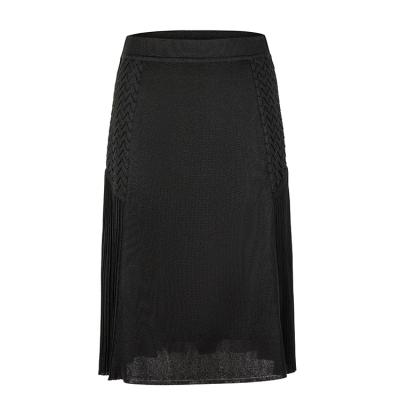 China Plussize/Women's Casual Dress Black Autumn Line A Line Skirt Dry Cleaning Breathable/Comfortable/Soft/Long for sale