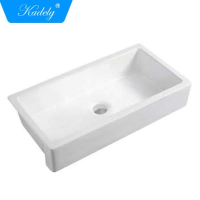 China Large Modern Single Bowl UPC Certificated Apron Front Rack Ceramic Kitchen Sink for sale