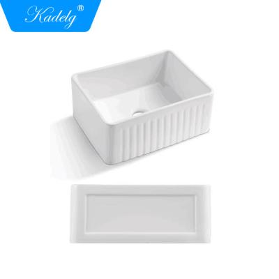 China 24 Inch Modern White Ceramic Undermount Kitchen Sink CUPC Apron Kitchen Sink for sale