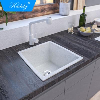 China Without Faucet 2021 Trends Popular Quartz Bowl Kitchen Sink Single Farmhouse Sink for sale