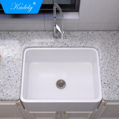 China Without Faucet Modern Handmade Ceramic Sink Basin Single Bowl Kitchen Kitchen Sink Hotel Equipment for sale