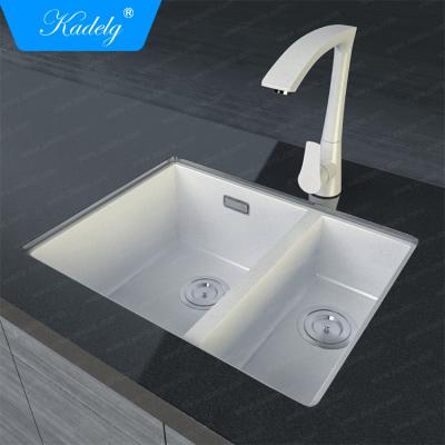 China Without Faucet Kitchen Sink Supplier Kadelg Double Kitchen Sink Granite Sink Bowl for sale