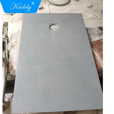 China Beautiful Modern Design Gray Stone Resin Shower Tray Acrylic Shower Base for sale