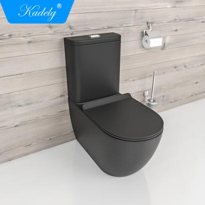 China Double-flow Watermark Smart Toilet Bathroom Matt Black Ceramic Wc Toilet Set for sale