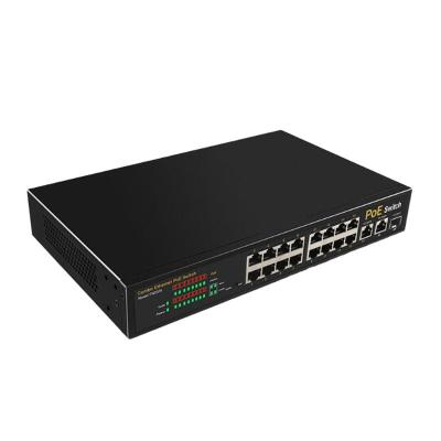 China POE Ethernet Network Exchange 16ports POE Switch 10/100Mbps Port Port 10/100/1000Mbps Smart Switch for sale