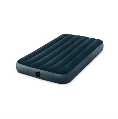 China Intex Foldable 64732 Custom Comfortable Flocking Inflatable Air Mattress Push In Midnight Green Fluffy Assembled Air Mattress for sale